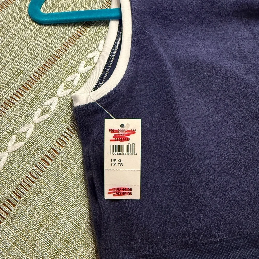 Offline by Aerie Purple Terry Cloth Crop Top with White Trim - Size XL - Picture 4 of 4